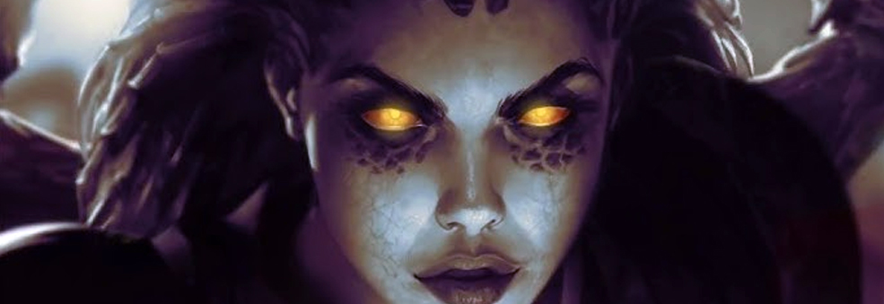 Illustrazione del volto di Kerrigan, la Regina delle Lame.
