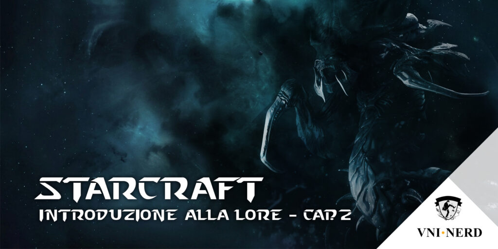 Illustrazione che rappresenta lo spazio e in trasparenza uno zerg.